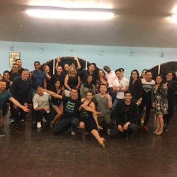 Danny Kalman and Nicole Gil teaching bachata at 3rd st dance studio in Beverly Hills