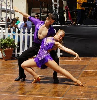 Danny Kalman and Caitlin Kelly Pose at Oxnard Salsa Dance Festival