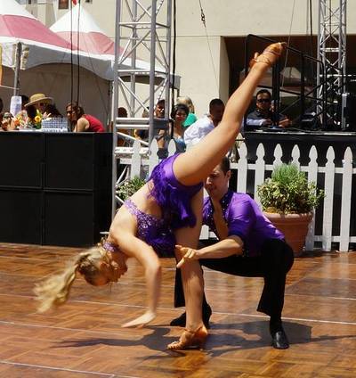 Danny Kalman and Caitlin Kelly Trick at Oxnard Salsa Dance Festival