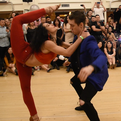 Danny Kalman and Nayara Nunez Scorpion Kick at Los Angeles Top Social Dancer Competition at Granada